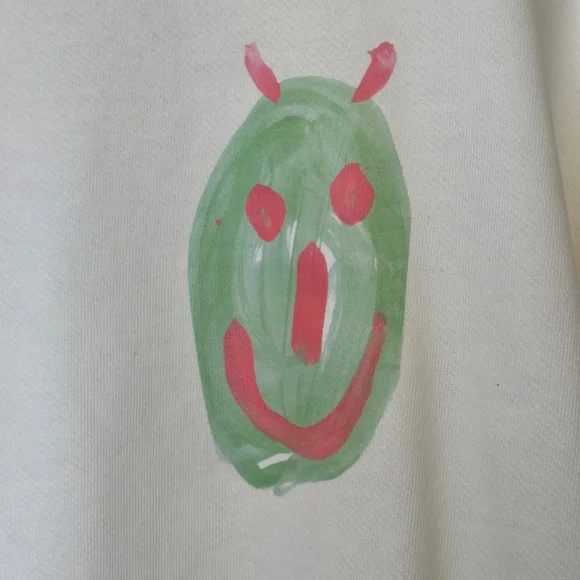 Zara NWT Smiley Graphic Lightweight Long Sleeve VSCO Crewneck Sweatshirt (RARE) - Picture 5 of 11